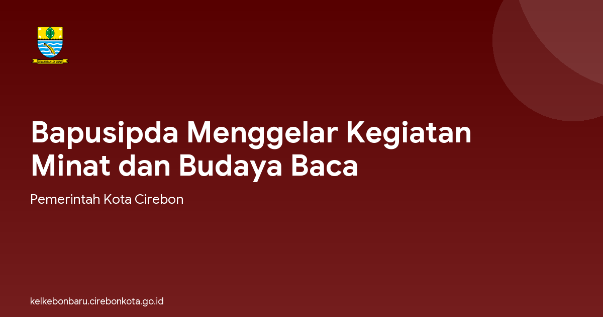 Bapusipda Menggelar Kegiatan Minat dan Budaya Baca